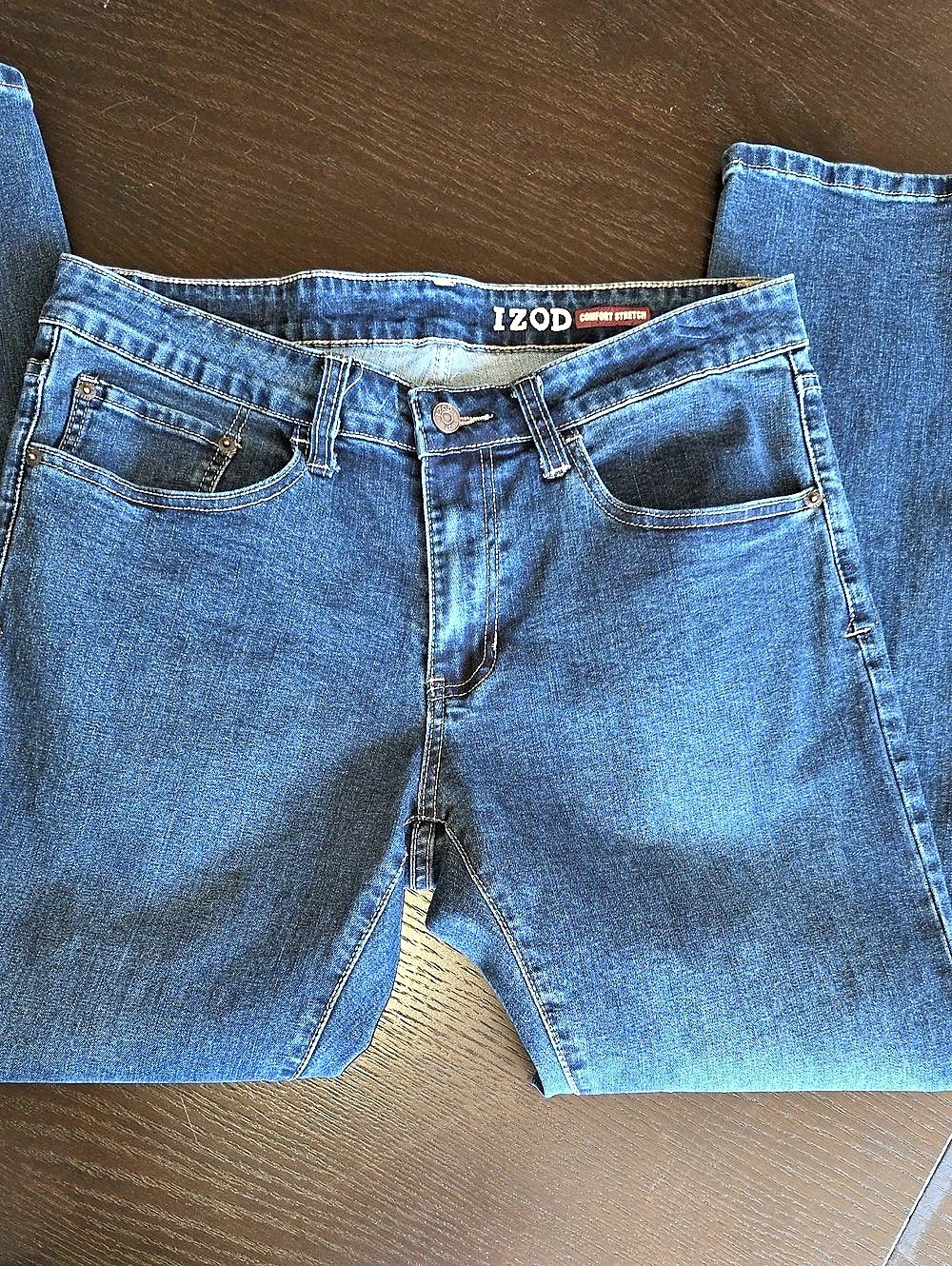 IZOD Comfort Stretch Straight Fit Jeans Men's Blue Waist 34 Like New